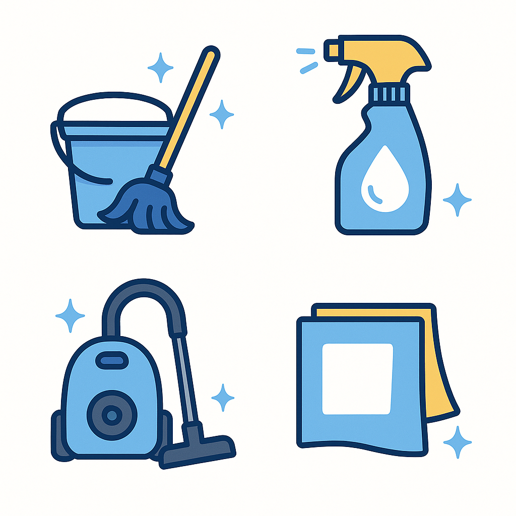 Cleaning tools icons